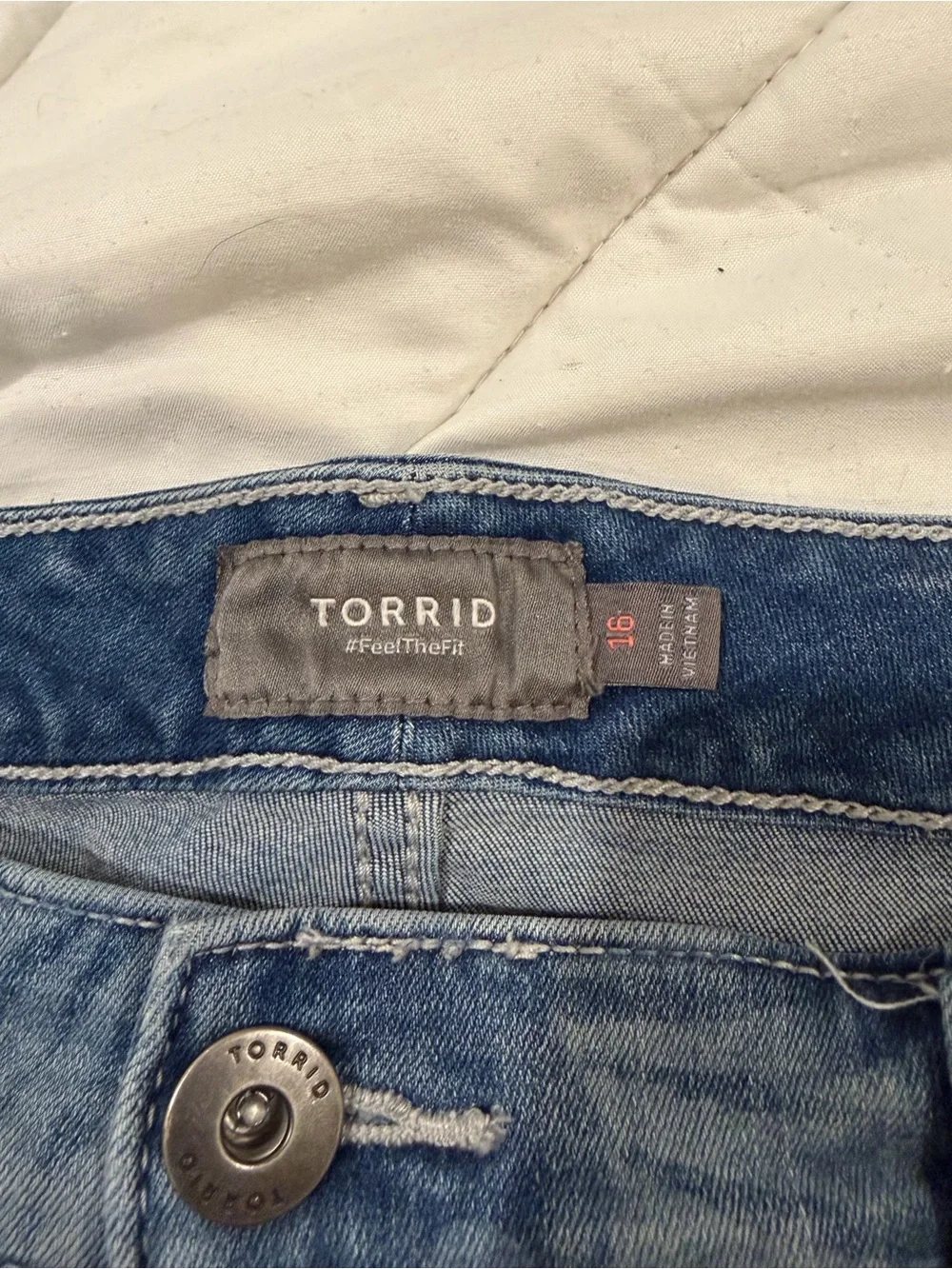 torrid light blue denim skull & leaf jacquard shorts